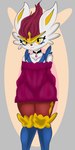 anthro choker clothing female hair heart_choker jewelry looking_at_viewer necklace red_hair smile smiling_at_viewer solo sweater topwear yellow_eyes elchuydra nintendo pokemon cinderace generation_8_pokemon lagomorph mammal pokemon_(species) 1:2 2024 hi_res signature