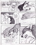 ambiguous_gender canid canine canis comic coop_(wrng) dialogue digitigrade english_text feral graphite_(artwork) greyscale group human male mammal monochrome natsume_(wrng) natsumewolf oz_(wrng) pencil_(artwork) quadruped rikku text traditional_media_(artwork) wolf wolf's_rain wolf's_rain_next_generation