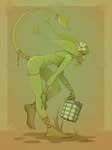 accessory barefoot big_feet blonde_hair convenient_censorship feet female flower flower_in_hair green_eyes hair hair_accessory humanoid_feet not_furry nude plant plantigrade solo shugariosa nessel_(shugariosa) humanoid 2023 hi_res