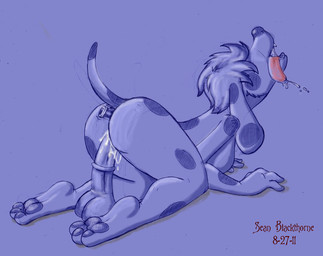 all_fours anal anal_masturbation anal_penetration animal_dildo animal_sex_toy anthro anthrofied blue_body blue_fur bodily_fluids breasts butt dildo dildo_sitting equine_dildo female female_anthro female_penetrated fur genital_fluids hair hair_over_eyes masturbation pawpads paws penetration sex_toy side_boob simple_background solo spots tail tongue tongue_out toying_self vaginal vaginal_fluids vaginal_masturbation vibrator sean_blackthorne blue's_clues nickelodeon blue_(blue's_clues) canid canine canis dalmatian domestic_dog mammal 2011 dated