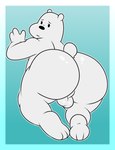 3_toes 4_fingers anthro backsack balls big_butt black_nose blue_background butt feet fingers genitals looking_back male mouth_closed perineum rear_view simple_background small_tail solo tail thick_thighs toes nt6969 cartoon_network we_bare_bears ice_bear_(we_bare_bears) bear mammal polar_bear ursine 2022 english_description