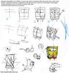 anthro bottomwear buckteeth clothed clothing how-to male necktie on_model pants shirt solo sponge teeth text topwear stepanda nickelodeon spongebob_squarepants spongebob_squarepants_(character) marine sea_sponge guide_lines italian_text sketch sketch_page translation_request