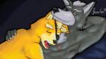 anthro bed duo eyes_closed furniture male male/male scar sleeping gerardson nintendo star_fox fox_mccloud wolf_o'donnell canid canine canis fox mammal wolf 16:9 widescreen