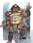 abs armor barbed_corona_glans barbed_humanoid_penis bottomwear bottomwear_aside claw_(weapon) clawed_vambrace claws clothing clothing_aside foreskin genital_piercing genitals glans greaves humanoid_genitalia humanoid_penis hybrid_genitalia hybrid_penis loincloth loincloth_aside male melee_weapon muscular muscular_humanoid muscular_male navel navel_piercing nipple_piercing nipples pecs penile_spines penis penis_piercing piercing retracted_foreskin sharp_teeth solo teeth vambrace vein veiny_muscles veiny_penis weapon fishingmanmax predator_(franchise) alien humanoid yautja hi_res