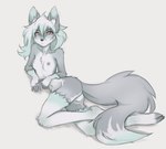 2023 5_fingers anthro areola blue_body blue_fur blue_hair breasts butt canid canine canis character_request claws digital_media_(artwork) dipstick_tail feet female female_anthro fingerless_(marking) fingers fluffy fur grey_body grey_fur hair kemono long_hair mammal markings multicolored_body multicolored_fur multicolored_hair multicolored_tail navel nipples nude paws red_eyes simple_background small_breasts solo tail tail_markings tinygaypirate toe_claws toeless_(marking) toes white_background white_body white_fur white_hair wolf