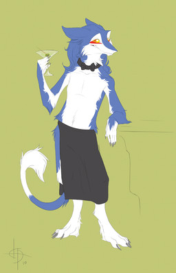 4_toes 5_fingers anthro apron barefoot biped black_apron black_clothing blue_body blue_ears blue_face blue_fur blue_hair blue_tail bow_(feature) bow_tie claws clothed clothing container countershade_arms countershade_fur countershade_torso countershading cup drinking_glass feet finger_claws fingers food fruit fur glass glass_container glass_cup green_background grey_claws grey_pupils grin hair holding_container holding_cup holding_object iris looking_at_viewer male messy_fur monotone_apron monotone_clothing monotone_hair multicolored_body multicolored_face multicolored_fur multicolored_tail olive_(fruit) orange_eyes paws plant pupils simple_background slit_pupils small_pupils smile snout solo standing tail tail_tuft thin_tail toe_claws toes topless translucent_container translucent_cup tuft two_tone_body two_tone_face two_tone_fur two_tone_tail white_body white_countershading white_face white_fur white_paws white_tail wine_glass year yellow_sclera totasa markus_(dowantanaccount) mammal sergal 2010 9:14 dated flat_colors hi_res
