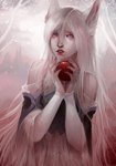 5_fingers albino blue_eyes clothed clothing eyebrows eyelashes female fingers fur hair lips purple_eyes solo white_body white_fur white_hair juliathedragoncat 2017 digital_media_(artwork) hi_res