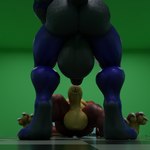 anthro backsack balls belly big_balls big_belly big_butt big_penis black_penis blue_body butt duo faceless_character faceless_male genitals growth huge_balls huge_penis hyper hyper_balls hyper_genitalia hyper_penis larger_male male male/male muscular paws penis rear_view red_body simple_background size_difference slightly_chubby yellow_penis dergdrister mythology drister_(dergdrister) tyler_(dergdrister) dragon mythological_creature mythological_scalie scalie 1:1 3d_(artwork) digital_media_(artwork)