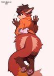 anthro big_butt butt clothed clothing clothing_grab confusion disembodied_hand duo femboy fur hair hoodie huge_butt looking_at_viewer looking_back male paws pinned question_mark solo_focus spreading tail thick_thighs topwear wide_hips thericegoat oneshotfox canid canine fox mammal absurd_res digital_media_(artwork) hi_res