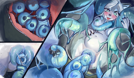 abdominal_bulge anthro belly blue_egg blue_tentacles bodily_fluids cutaway drooling egg egg_in_uterus egg_in_vagina egg_insertion female hypnotic_eyes looking_at_viewer oviposition ovipositor penetration pregnant pregnant_female saliva solo tentacle_in_vagina tentacle_ovipositor tentacle_penetration tentacles tongue tongue_out vaginal vaginal_penetration pirkka monarch2502 hi_res