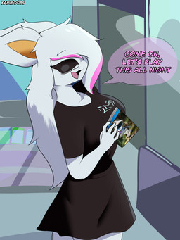 alternative_fashion anthro emo female goth hair solo speech_bubble white_body white_hair kamino1 playstation playstation_4 sony_corporation sony_interactive_entertainment chloeli_(kamino1) arthropod insect lepidopteran moth 3:4 absurd_res hi_res