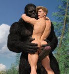 abs age_difference back_muscles balls big_balls big_dom_small_sub big_muscles big_pecs big_penis black_body black_fur butt carrying_another carrying_partner dominant dominant_humanoid dominant_male duo erection fur genitals hairy holding_butt holding_partner hug human_on_humanoid imminent_anal imminent_sex interspecies larger_humanoid larger_male male male/male muscular nature nude older_dom_younger_sub older_humanoid older_humanoid_younger_human older_male older_on_young pecs penetration penis size_difference smaller_human smaller_male smaller_penetrated submissive submissive_human submissive_male younger_human younger_male silverjay ape gorilla haplorhine human humanoid mammal primate sasquatch 3d_(artwork) digital_media_(artwork) hi_res