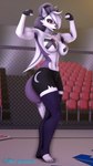 anthro athletic athletic_female big_muscles bottomwear clothing ear_piercing ear_ring feet female fighting_ring flexing flexing_bicep gloves handwear legwear muscular muscular_female nipple_tape pasties piercing pose poster ring_piercing shorts solo stockings tape toni_scampers helluva_boss mythology loona_(helluva_boss) loona_(wolfgal_w_horns) canid canid_demon canine demon hellhound mammal mythological_canine mythological_creature 2024 3d_(artwork) 9:16 digital_media_(artwork) hi_res pinup source_filmmaker_(artwork)