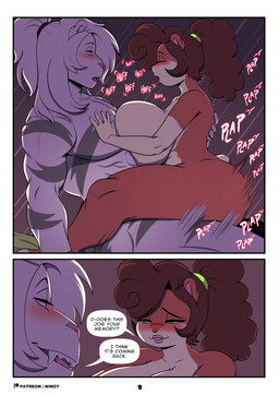 anthro big_breasts biped blush breasts brown_body brown_hair dialogue female female_penetrated hair huge_breasts larger_male looking_pleasured male male/female male_penetrating multicolored_body nude penetration pupils sex size_difference smaller_female smile speech_bubble text thick_thighs white_body white_hair nimzy noms_(nimzy) tobi_(nimzy) cricetid felid hamster hybrid liger mammal pantherine rodent comic hi_res