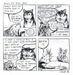 2014 4koma absurd_res anne_barnetson base_two_layout black_nose canid canine canis comic customer_service_wolf dialogue doctor duo_focus english_text exclamation_point feral four_frame_image fox grid_layout group hi_res mammal patient porcupine question_mark rodent snout speech_bubble talking_feral text traditional_media_(artwork) two_row_layout wolf