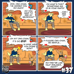 anthro controller dialogue duo furniture heart_symbol humor living_room male male_anthro sitting sofa speech_bubble text ariesartist ben_(ariesartist) roger_(ariesartist) bird_dog canid canine canis domestic_dog fennec_fox fox hunting_dog labrador mammal retriever true_fox alpha_channel comic english_text hi_res