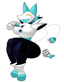 anthro big_breasts blue_body blue_clothing blue_footwear blue_shoes breasts clothing crossed_legs empty_eyes female fingerless_gloves floating_hands footwear gloves handwear machine open_mouth open_smile rosy_cheeks shoes shoulder_pads simple_background sitting smile solo thick_thighs topwear white_background white_body white_clothing white_footwear white_shoes white_topwear wide_hips yellow_eyes mrdreamcatch_er deltarune undertale_(series) tasque_manager darkner felid mammal robot robot_anthro