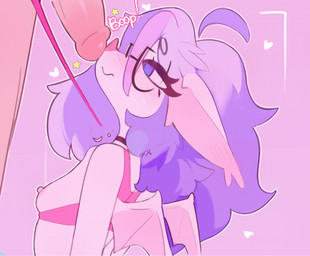 anthro areola bat_wings big_penis blue_eyes blue_hair blush boop breasts clothing collar crop_top duo erection eyewear female female_anthro female_on_human fur genitals glasses hair human_on_anthro interspecies leash leashed_collar looking_at_another's_genitalia looking_at_another's_penis looking_at_genitalia looking_at_partner's_genitalia looking_at_partner's_penis looking_at_penis looking_down looking_down_at_genitalia looking_down_at_penis male male/female male_human membrane_(anatomy) membranous_wings nose_boop penis penis_boop penis_on_face penis_on_nose pink_nose shaft_divide shirt side_view small_breasts small_wings topwear vein veiny_penis white_body white_fur wings cerf prism_(prsmrti) bat human mammal hi_res
