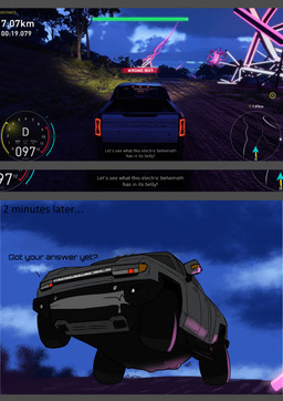 after_vore ambiguous_gender belly big_belly black_belly bodily_fluids car duo feral feral_prey grey_body machine red_eyes saliva talking_to_prey text tire vehicle vore hakhawts living_car living_machine living_vehicle 2026 comic english_text hi_res