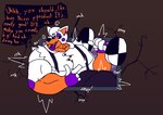 anthro clothing cracked_wall dumbbell ear_piercing electronics growth gynomorph himbofication intersex lips machine muscle_growth onomatopoeia piercing solo sound_effects television text thick_lips wardrobe_malfunction weights felineflustered five_nights_at_freddy's five_nights_at_freddy's_world scottgames lolbit_(fnaf) animatronic canid canine fox mammal robot nonbinary_(lore)