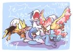 ambiguous_gender beak blue_background blue_body blue_feathers claws eyes_closed feathers feral group legendary_birds legendary_trio nude simple_background text tongue tongue_out wings nettsuu european_mythology greek_mythology mythology nintendo pokemon articuno avian bird generation_1_pokemon generation_2_pokemon legendary_pokemon lugia moltres mythological_avian mythological_bird mythological_creature mythological_firebird phoenix pokemon_(species) zapdos japanese_text