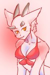 4_breasts 4_horns :3 anthro bare_shoulders biped breasts cleavage closed_smile clothed clothed_anthro clothed_female clothing collarbone female female_anthro fur gradient_background grey_horn horn kemono medium_breasts mouth_closed multi_breast multi_breast_bikini multi_horn multicolored_body multicolored_fur nipple_outline pink_body pink_fur simple_background small_breasts smile solo supernumerary_breasts two_tone_body two_tone_fur white_body white_fur yellow_eyes kazuhiro bagi_rokusu felid feline mammal 2008 2:3 digital_media_(artwork)