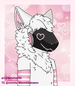 ambiguous_gender anthro fur hair heart_symbol machine protogen_face protogen_visor smile solo white_body white_fur 4e9a2tat10n fuzzberry armorless_protogen protogen robot tagme male_(lore)