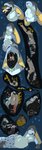 abdominal_bulge anthro feral group internal male male_pred male_prey neck_bulge oral_vore recursive_vore swallowing vore derilect_(artist) bunecko dechroma dreccan deer dragonflora mammal absurd_res comic hi_res