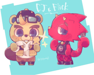 alternative_fashion anthro buckteeth cellphone chibi choker clothing duo electronics eyewear freckles goth hat headgear headwear jewelry male necklace phone red_body red_scales scales smartphone sunglasses teeth 333negi animal_crossing nintendo c.j._(animal_crossing) flick_(animal_crossing) beaver chameleon lizard mammal reptile rodent scalie 5:4