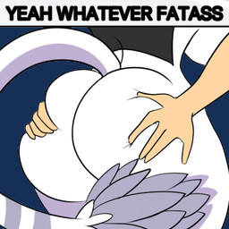 5_fingers anthro big_breasts big_butt black_hair breasts bubble_butt butt butt_focus butt_grab butt_squish duo feathered_tail feathers female female_on_human fingers grey_body grey_feathers grey_scales hair hand_on_butt huge_butt human_on_anthro interspecies light-skinned_male light_body light_skin long_hair long_tail male male/female male_on_anthro multicolored_body multicolored_scales nude nude_anthro nude_female rear_view scales simple_background solo_focus spiked_tail spikes spikes_(anatomy) squish tail tail_tuft text thick_thighs transparent_background tuft two_tone_body two_tone_scales white_body white_scales wide_hipped_anthro wide_hipped_female wide_hips arsenic_iii cavemanon_studios i_wani_hug_that_gator snoot_game yeah_whatever_fatass anon_(snoot_game) lunara_(iwhtg) bambiraptor dinosaur dromaeosaurid feathered_dinosaur feathered_scalie human mammal prehistoric_species reptile saurischian scalie theropod 1:1 2025 alpha_channel digital_drawing_(artwork) digital_media_(artwork) english_text low_res meme
