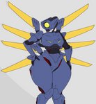 1_eye ambiguous_gender blue_body grey_background machine not_furry nude simple_background solo standing thick_thighs wide_hips wings yellow_eyes yellow_wings methados new_blood_interactive ultrakill v1_(ultrakill) humanoid robot robot_humanoid absurd_res hi_res nonbinary_(lore)