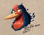 beak blue_body feathered_crest feathers female feral head_crest markings red_markings white_body white_markings yellow_eyes artandbeer gyrotech nintendo pokemon mistral_(gyro) avian generation_3_pokemon pokemon_(species) swellow