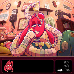 anthro bow_tie cash_register cashier clothed clothing clown_nose fur fur_tuft gameplay_mechanics inside markings pincushion red_body red_fur sewing_machine solo star_(marking) store storefront talking_to_viewer tuft unusualdolls kit-cat_klock animate_inanimate canid canine canis domestic_dog living_toy mammal 1:1 aliasing animated digital_media_(artwork)