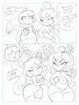 big_breasts breasts dialogue female solo speech_bubble text thick_thighs toony pastel_please arthropod beetle cucujoid insect ladybug mammal murid murine rat rodent black_and_white comic english_text monochrome sketch