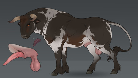 2_horns anatomically_correct anatomically_correct_balls anatomically_correct_genitalia anatomically_correct_penis animal_genitalia animal_penis balls black_body black_ears black_fur black_tail_tip bovine_balls bovine_genitalia bovine_penis brown_body brown_eyes brown_fur dipstick_tail epididymis feral fur genitals grey_body grey_fur grey_hooves grey_nose hooves horn male markings multicolored_body penis pink_balls pink_inner_ear realistic_feral solo spots spotted_body spotted_fur tail tail_markings tail_tuft tan_horn tuft white_body white_fur conditional_dnp tgt1512 bovid bovine cattle mammal hi_res model_sheet