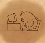 anthro blush chair computer dessert doughnut electronics food furniture pastry simple_background slightly_chubby solo you_miichi bear mammal 2017