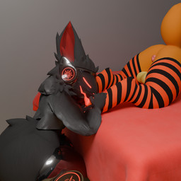 animal_genitalia anthro anus armor balls bed_sheet bedding big_butt black_armor black_body black_clothing black_ears black_fur black_leg_warmers black_legwear black_metal black_sheath black_tail black_thigh_highs butt clothing duo ear_tuft feet femboy foot_focus foot_lick fur genitals glistening glowing glowing_face glowing_symbol glowing_tongue grey_wall leg_warmers legwear licking licking_paws light machine male male/male multicolored_clothing multicolored_leg_warmers multicolored_legwear orange_body orange_clothing orange_fur orange_leg_warmers orange_legwear orange_pawpads orange_paws orange_tail orange_thigh_highs pawpads paws penis penis_poking_out presenting presenting_anus presenting_balls presenting_hindquarters protogen_armor protogen_face protogen_visor raised_tail red_bed red_bed_sheet red_body red_ear_fluff red_face red_fur red_penis red_symbol red_tongue sheath tail thigh_highs tongue tuft yellow_balls yellow_sheath gavinator96 mob_entertainment poppy_playtime smiling_critters dogday_(poppy_playtime) gabogen_(gavinator96) canid canine canis domestic_dog mammal protogen 1:1 2026 3d_(artwork) absurd_res blender_(artwork) blender_cycles_(artwork) digital_media_(artwork) hi_res lighting