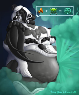 belly big_breasts big_butt breasts butt butt_focus butt_grab cellulite clothing dialogue_box fart fart_cloud fart_fetish farting_at_viewer female hair hair_over_eye hand_on_butt hyper hyper_fart not_furry obese obese_female overweight overweight_female solo standing teal_fart_cloud teasing teasing_viewer manaria_opossum digital_extremes tencent warframe follie_(warframe) biomechanical humanoid warframe_(species) 5:6 absurd_res digital_drawing_(artwork) digital_media_(artwork) hi_res