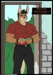 anthro male muscular smile solo hunterramirez billy_wolfens hybrid kangaroo macropod mammal marsupial comic cover hi_res