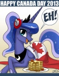 2013 blue_eyes blue_hair canada canada_day cute english_text equine female feral flag friendship_is_magic hair horn horse john_joseco long_hair my_little_pony pony princess_luna_(mlp) smile solo text winged_unicorn wings
Rating: Safe
Score: 15
User: Robinebra
Date: July 01, 2013