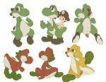 anthro anus balls biped black_eyes blush butt clothing duo footwear genitals male navel penis raised_tail shoes solo tail tail_anus tailbutt thick_tail koki mario_bros nintendo yoshi's_island baby_mario mario green_yoshi human mammal red_yoshi scalie yellow_yoshi yoshi 2014 multiple_images