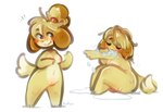 accessory anthro bathing blush breasts bubble female fur genitals hair hair_accessory navel nude puddle pussy solo suds wet wet_body wet_fur wet_hair panken animal_crossing nintendo isabelle_(animal_crossing) canid canine canis domestic_dog mammal shih_tzu toy_dog