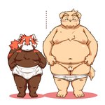 age_difference anthro balls belly blush bodily_fluids briefs briefs_only brown_body bulge censor_bar clothed clothing duo ellipsis flaccid fur genitals humanoid_genitalia humanoid_hands humanoid_penis ineffective_censorship kemono male male/male moobs navel nipples oversized_clothing oversized_underwear overweight overweight_male partially_clothed penis red_body red_fur shadow size_difference sweat tighty_whities topless underwear underwear_down underwear_only urine_stain white_body white_briefs white_clothing white_fur white_underwear yellow_body yellow_fur young takagi_kyou trouble_(series) futaba_kotobuki namihira_kousuke ailurid canid canine canis domestic_dog mammal red_panda 1:1 2022 censored