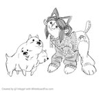 3_faces ambiguous_gender clothing dot_eyes duo feral multi_face open_mouth paws plushie simple_eyes sweater tail topwear 1inkygirl undertale undertale_(series) temmie_(undertale) animate_inanimate canid canine canis domestic_dog living_plushie mammal temmie_(species)