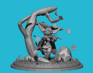 bard blue_background bowed_string_instrument cloak clothing ear_piercing ear_ring female leaf moon musical_instrument not_furry piercing plant ring_piercing rock simple_background solo string_instrument tree violin wide_hips sk8th goblin humanoid 3d_(artwork) animated digital_media_(artwork) low_res turntable_(animation) zbrush_(artwork)