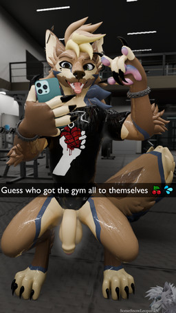 anthro balls barbell beard blue_body blue_fur blue_pawpads bodily_fluids bottomless bottomless_male cellphone clothed clothing ear_piercing electronics facial_hair flaccid foreskin fur genitals green_eyes gym gym_equipment humanoid_genitalia humanoid_penis industrial_piercing inside male multicolored_body multicolored_fur musk musky_balls musky_penis pawpads penis phone piercing pink_pawpads pink_penis selfie shirt smartphone solo sweat sweaty_balls sweaty_body sweaty_genitalia sweaty_legs sweaty_thighs tan_balls tan_body tan_fur tan_penis tongue tongue_out topwear wet wet_clothing wet_shirt wet_topwear yellow_body yellow_fur somesnowleopard apple_inc. green_day iphone kinktober kinktober_2025 snapchat bardic_(bardicrj) canid canine canis coyote mammal 3d_(artwork) 4k 9:16 absurd_res blender_(artwork) blender_eevee_(artwork) digital_media_(artwork) hi_res