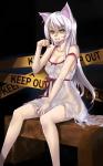 breasts clothed clothing female fur hair long_hair looking_at_viewer nightgown open_mouth paw_pose pose pupils sitting slit_pupils solo white_body white_fur white_hair yellow_eyes realmbw monogatari nekomonogatari black_hanekawa animal_humanoid cat_humanoid felid felid_humanoid feline feline_humanoid humanoid mammal mammal_humanoid 2009 hi_res