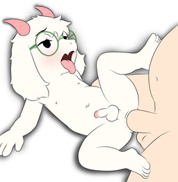 anal anal_penetration anthro anthro_penetrated arm_support balls barefoot big_dom_small_sub black_eyes blush dominant duo erection eyewear feet fluffy fluffy_ears fur genitals glasses horn human_on_anthro human_penetrating human_penetrating_anthro interspecies kneeling leaning_on_elbow lying male male/male navel nipples nude nude_anthro nude_male on_back on_side penetration sex simple_background size_difference stretched_anus toes tongue tongue_out white_background white_body white_fur young maseru deltarune undertale_(series) ralsei bovid caprine goat human mammal 2025 absurd_res digital_drawing_(artwork) digital_media_(artwork) hi_res