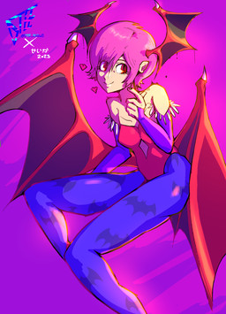 bare_shoulders biped breasts closed_smile clothed clothed_female clothed_humanoid clothing eyelashes female hair head_wings heart_symbol membrane_(anatomy) membranous_wings mouth_closed not_furry purple_hair red_eyes smile solo text unusual_wing_placement wings dteedraws scytherush capcom darkstalkers lilith_aensland demon demon_humanoid humanoid succubus winged_humanoid 2023 artist_name dated digital_drawing_(artwork) digital_media_(artwork) english_description hi_res portrait signature