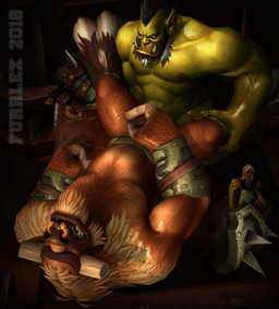 anal anal_penetration anthro anthro_penetrated armor balls belt biceps blindfold duo erection eyeband from_front_position fur genitals horn humanoid_on_anthro humanoid_penetrating humanoid_penetrating_anthro male male/male male_on_anthro male_on_humanoid male_penetrated male_penetrating male_penetrating_male masturbating_while_penetrated masturbation muscular muscular_anthro muscular_humanoid muscular_male nipples penetration penile penile_masturbation penile_penetration penis penis_in_ass sensory_deprivation sex furrlex blizzard_entertainment warcraft bovid bovine humanoid mammal orc tauren 3d_(artwork) 3d_animation animated digital_media_(artwork)